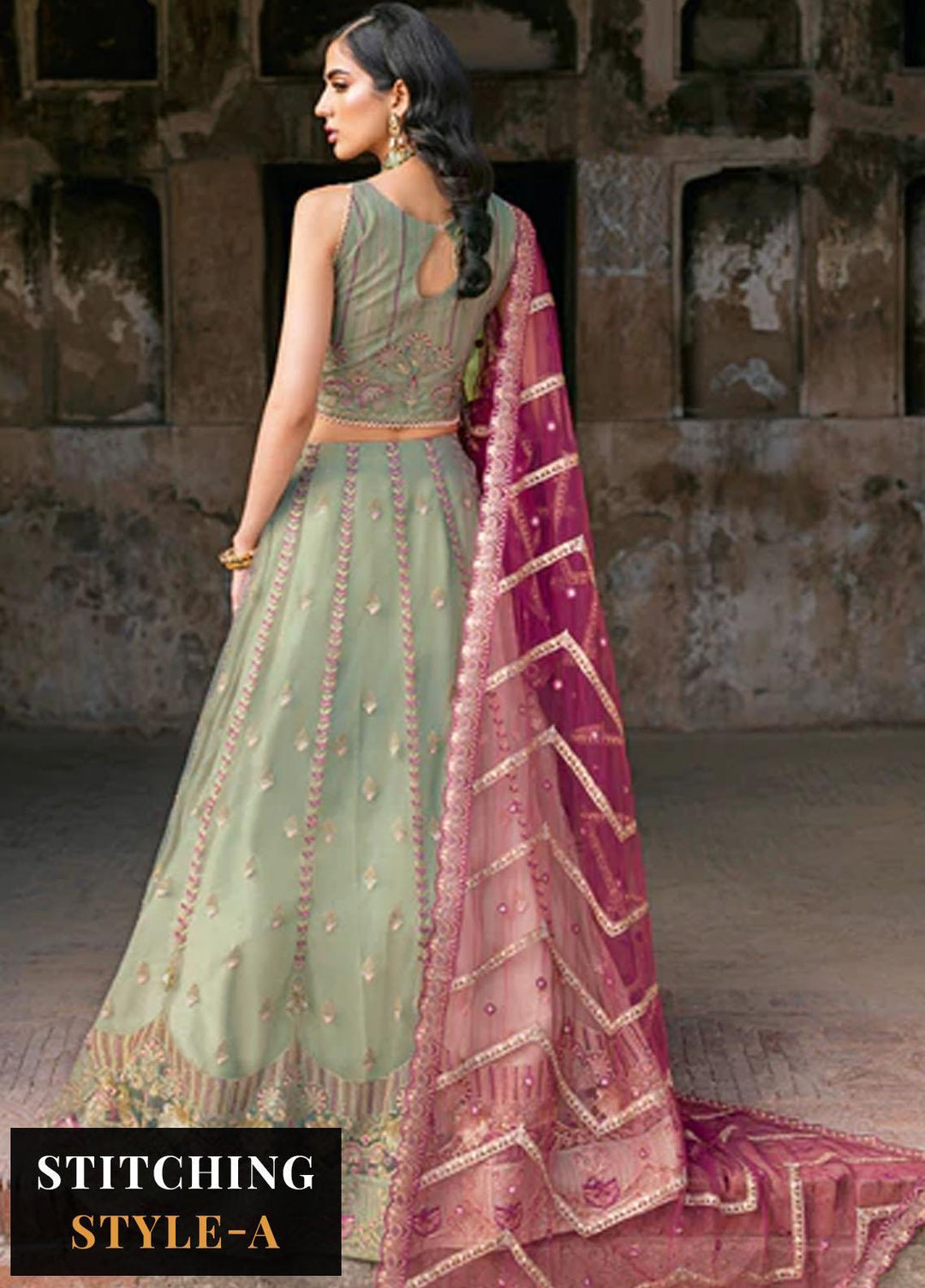 Ramsha Embroidered Net Suits Unstitched 4 Piece RSH23LW H-206 - Wedding Collection