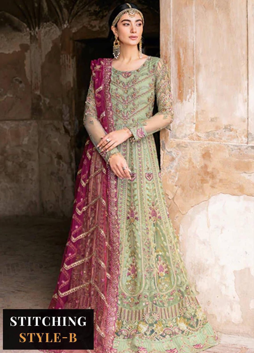 Ramsha Embroidered Net Suits Unstitched 4 Piece RSH23LW H-206 - Wedding Collection