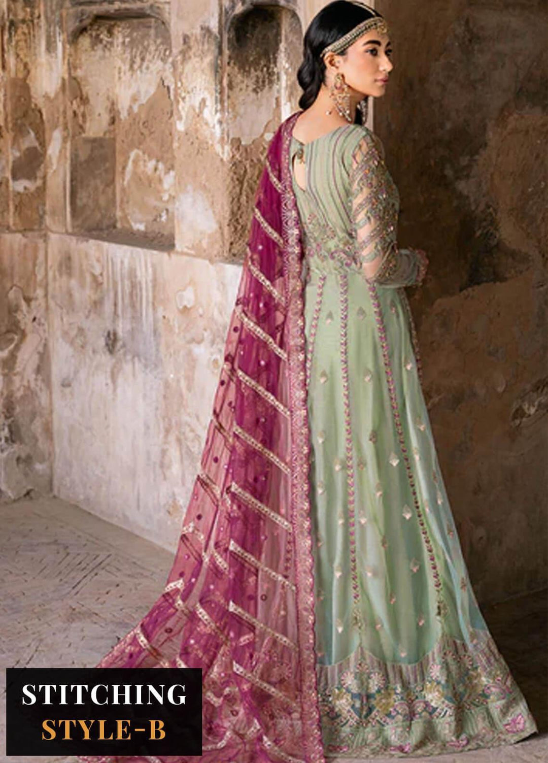 Ramsha Embroidered Net Suits Unstitched 4 Piece RSH23LW H-206 - Wedding Collection