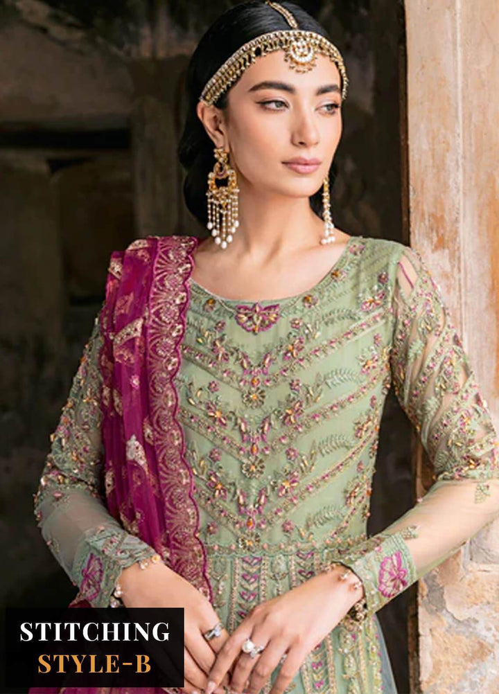 Ramsha Embroidered Net Suits Unstitched 4 Piece RSH23LW H-206 - Wedding Collection
