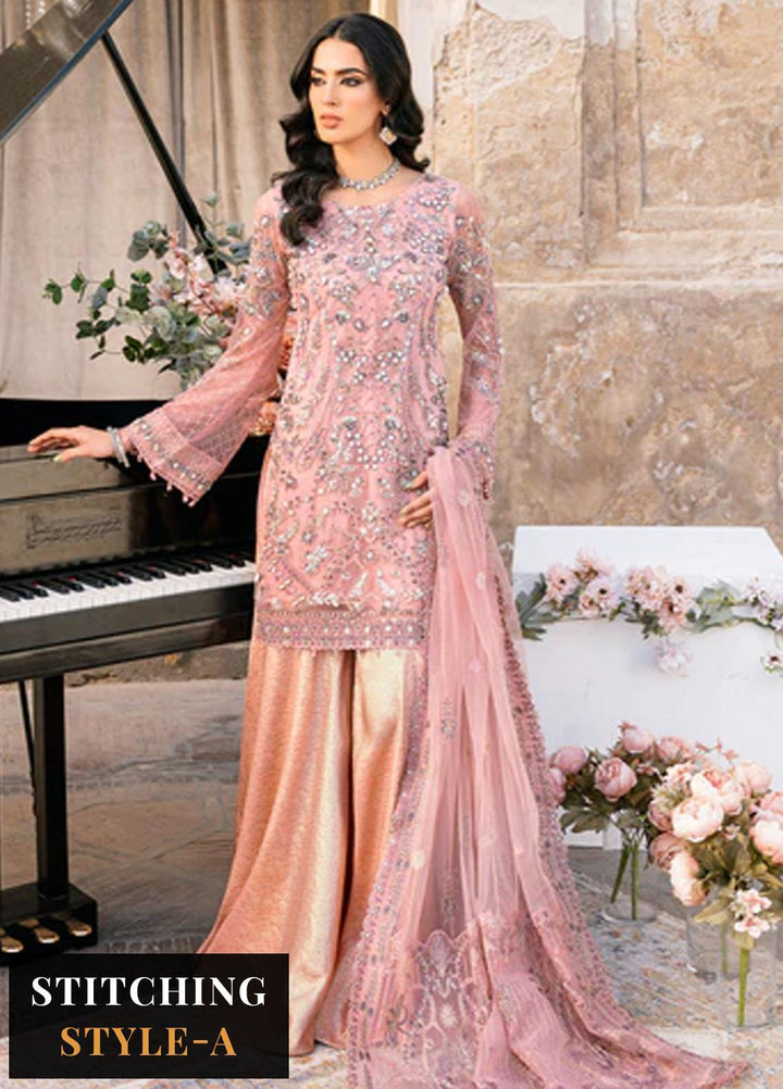 Ramsha Embroidered Net Suits Unstitched 4 Piece RSH23LW H-207 - Wedding Collection