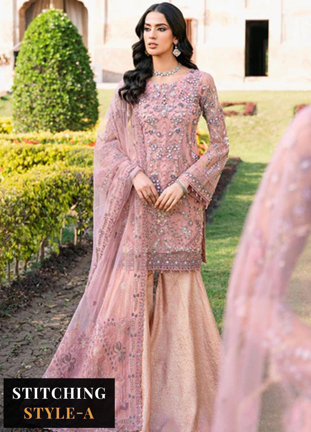 Ramsha Embroidered Net Suits Unstitched 4 Piece RSH23LW H-207 - Wedding Collection