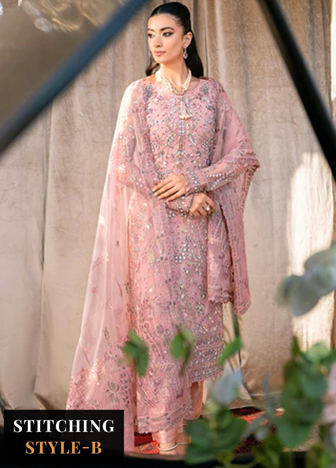 Ramsha Embroidered Net Suits Unstitched 4 Piece RSH23LW H-207 - Wedding Collection