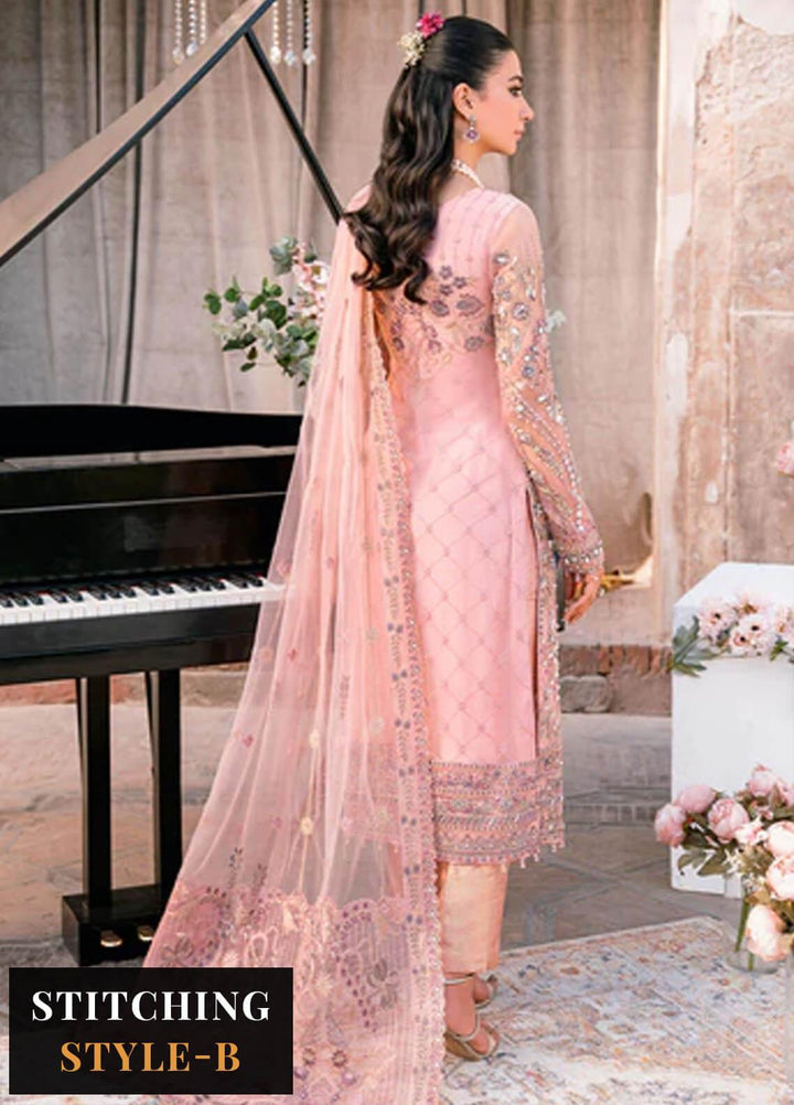 Ramsha Embroidered Net Suits Unstitched 4 Piece RSH23LW H-207 - Wedding Collection