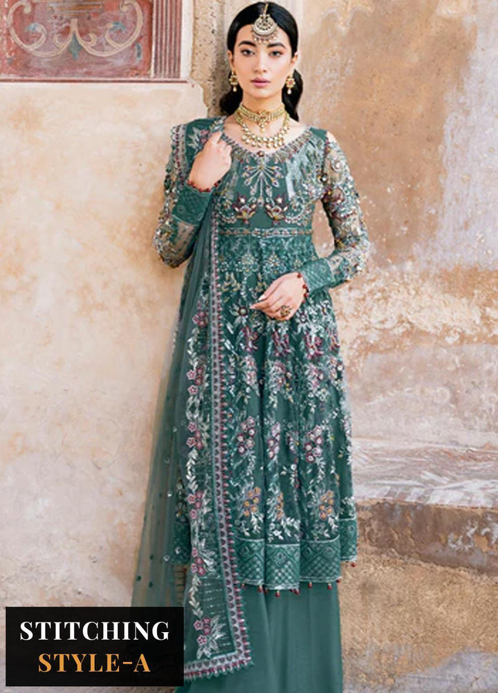 Ramsha Embroidered Net Suits Unstitched 4 Piece RSH23LW H-208 - Wedding Collection