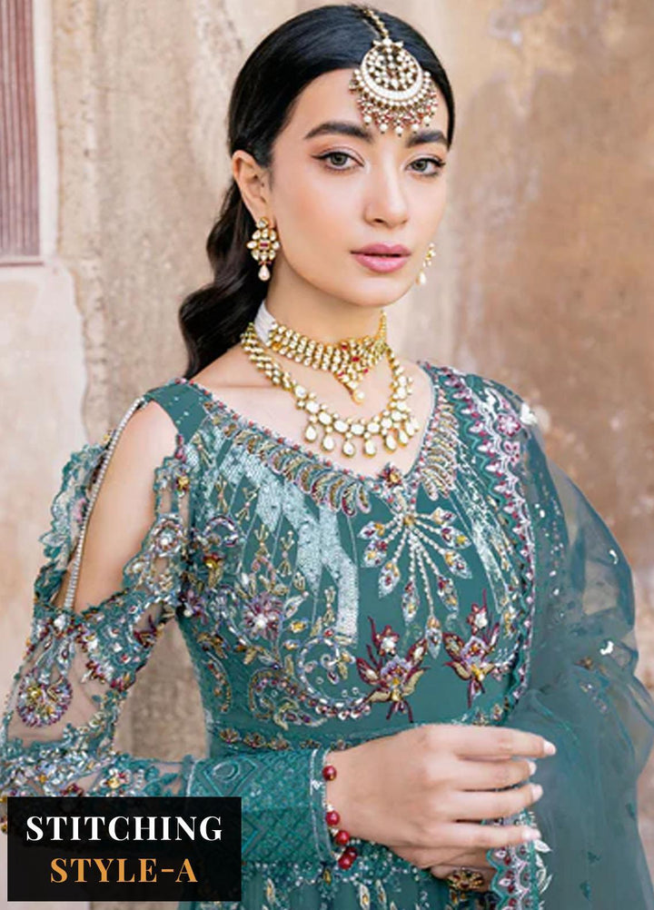 Ramsha Embroidered Net Suits Unstitched 4 Piece RSH23LW H-208 - Wedding Collection