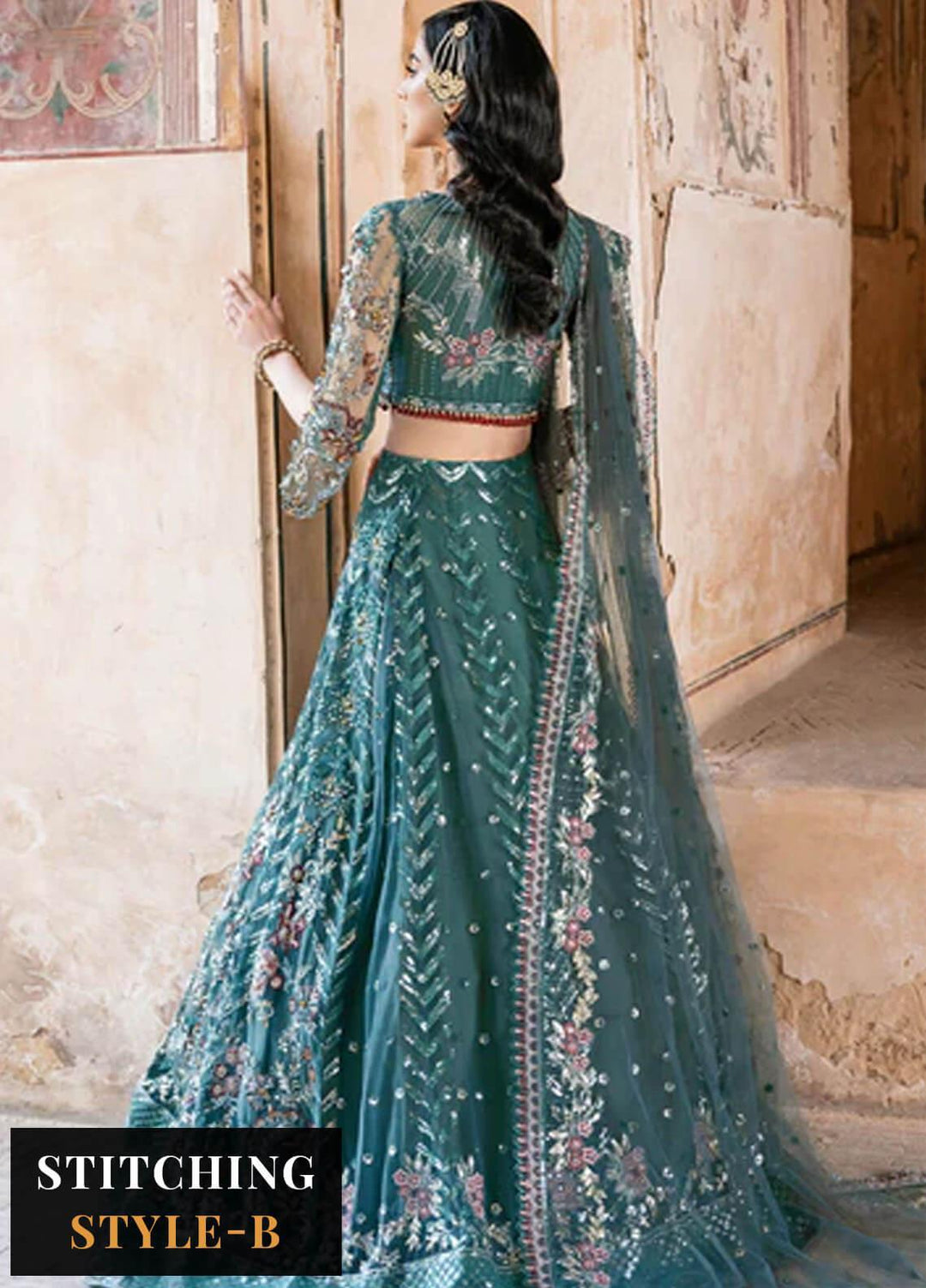 Ramsha Embroidered Net Suits Unstitched 4 Piece RSH23LW H-208 - Wedding Collection