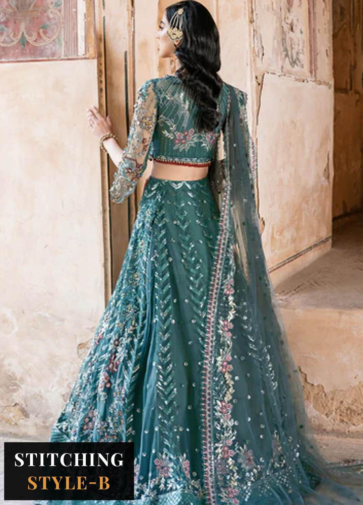Ramsha Embroidered Net Suits Unstitched 4 Piece RSH23LW H-208 - Wedding Collection