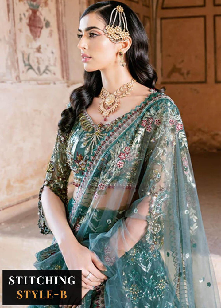 Ramsha Embroidered Net Suits Unstitched 4 Piece RSH23LW H-208 - Wedding Collection