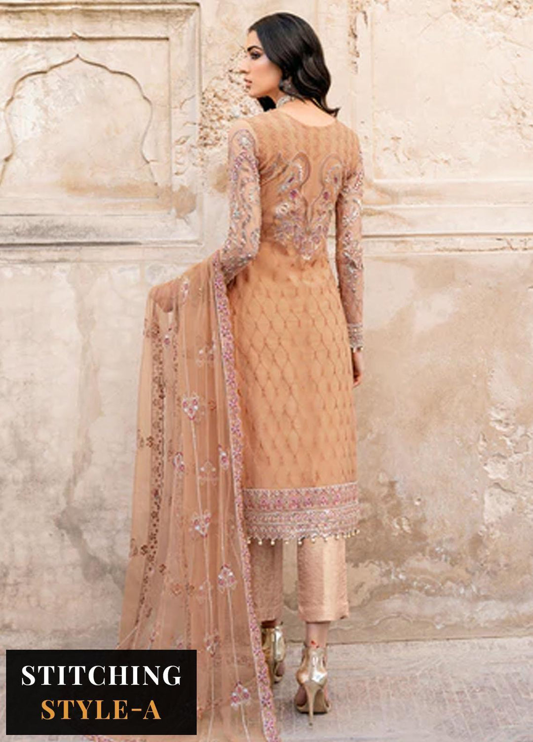 Ramsha Embroidered Net Suits Unstitched 4 Piece RSH23LW H-209 - Wedding Collection
