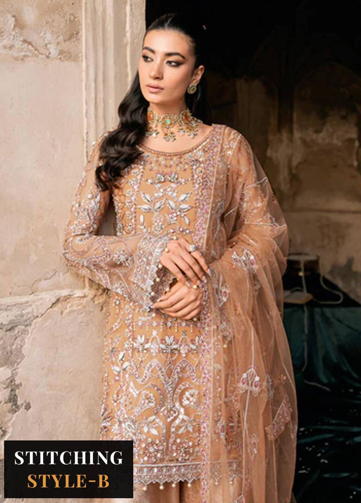 Ramsha Embroidered Net Suits Unstitched 4 Piece RSH23LW H-209 - Wedding Collection
