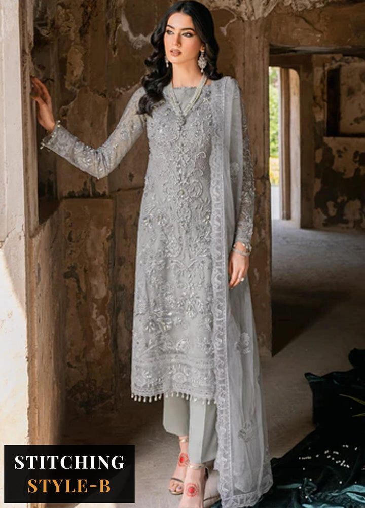 Ramsha Embroidered Net Suits Unstitched 4 Piece RSH23LW H-210 - Wedding Collection