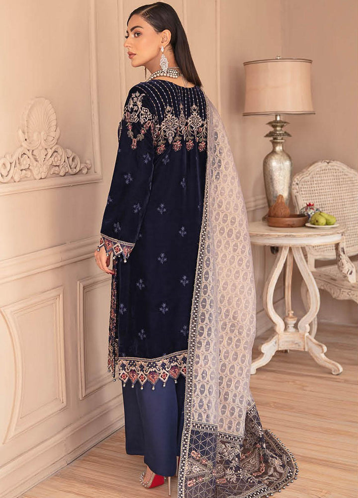 Ramsha Embroidered Velvet Suits Unstitched 3 Piece RSH22V5 V-501 - Winter Collection