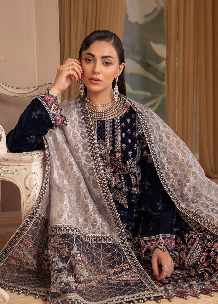 Ramsha Embroidered Velvet Suits Unstitched 3 Piece RSH22V5 V-501 - Winter Collection