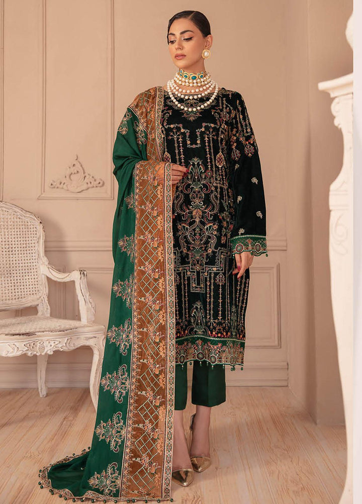 Ramsha Embroidered Velvet Suits Unstitched 3 Piece RSH22V5 V-502 - Winter Collection