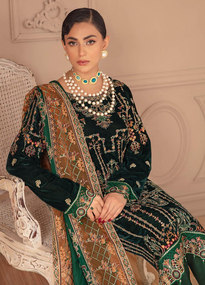 Ramsha Embroidered Velvet Suits Unstitched 3 Piece RSH22V5 V-502 - Winter Collection