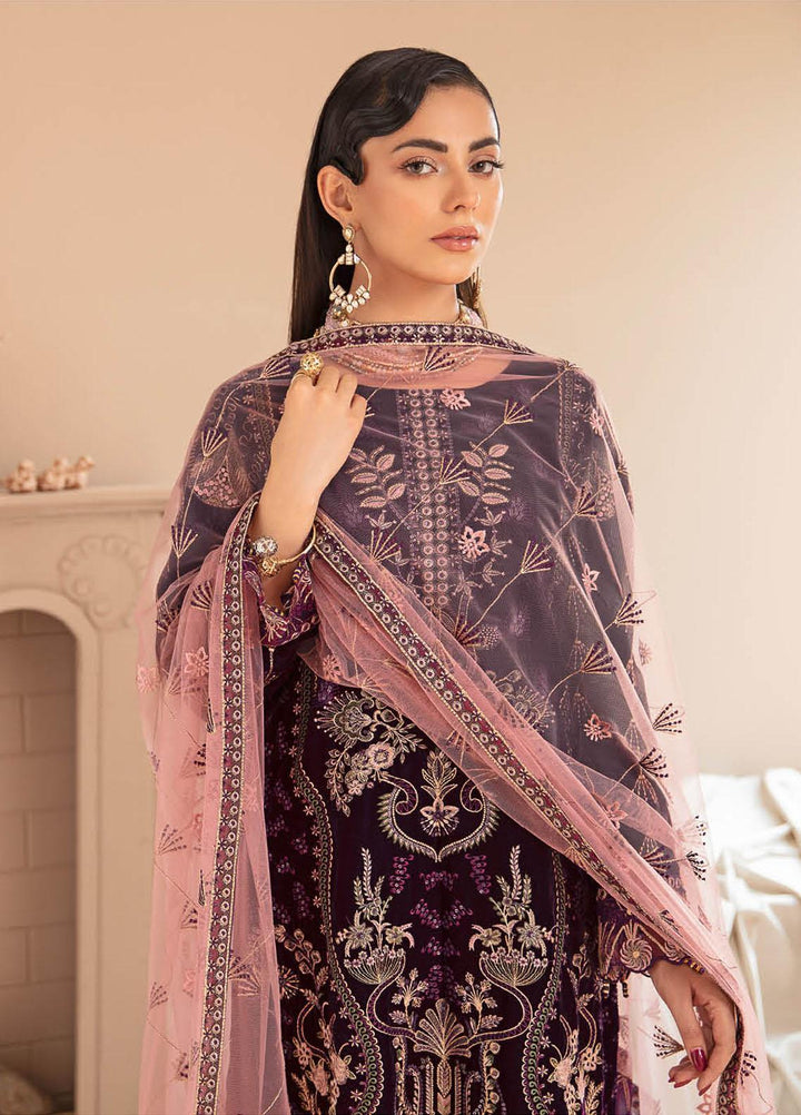 Ramsha Embroidered Velvet Suits Unstitched 3 Piece RSH22V5 V-505 - Winter Collection