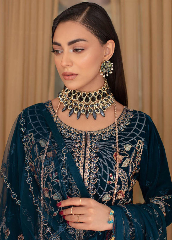 Ramsha Embroidered Velvet Suits Unstitched 3 Piece RSH22V5 V-506 - Winter Collection