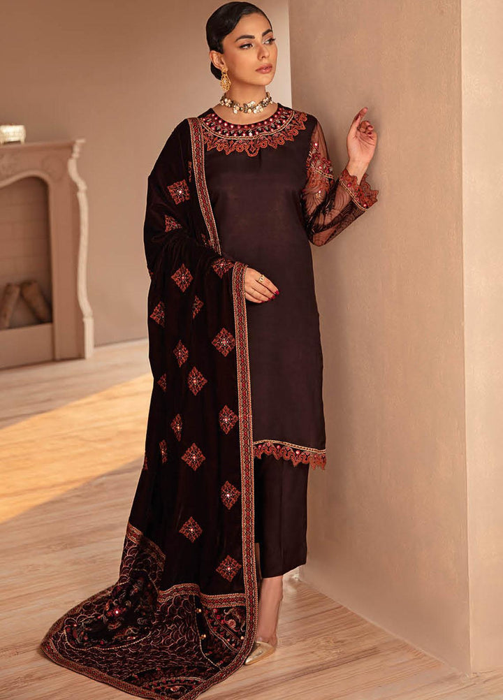 Ramsha Embroidered Velvet Suits Unstitched 3 Piece RSH22V5 V-507 - Winter Collection