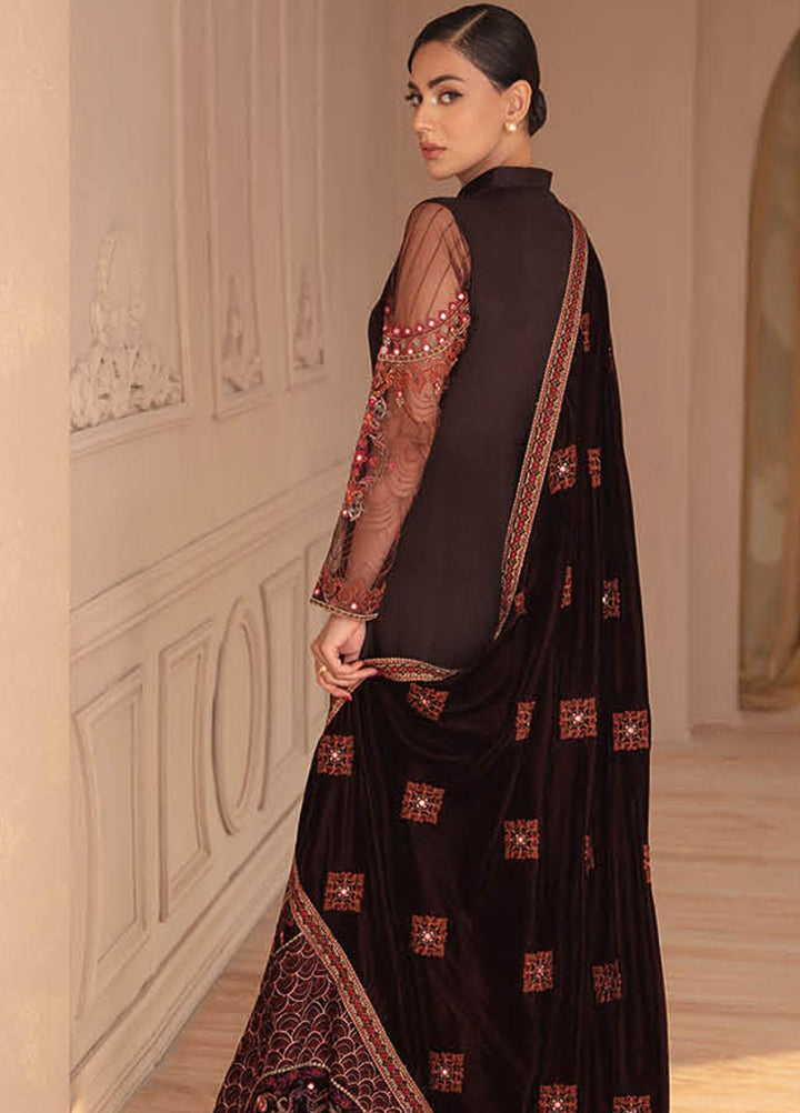 Ramsha Embroidered Velvet Suits Unstitched 3 Piece RSH22V5 V-507 - Winter Collection