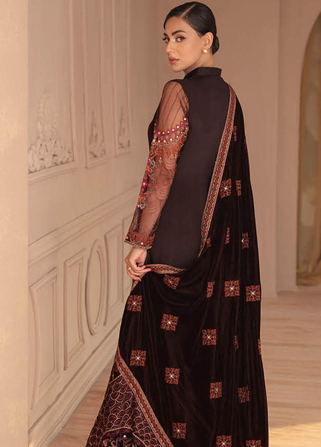 Ramsha Embroidered Velvet Suits Unstitched 3 Piece RSH22V5 V-507 - Winter Collection