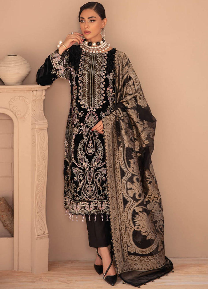 Ramsha Embroidered Velvet Suits Unstitched 3 Piece RSH22V5 V-508 - Winter Collection