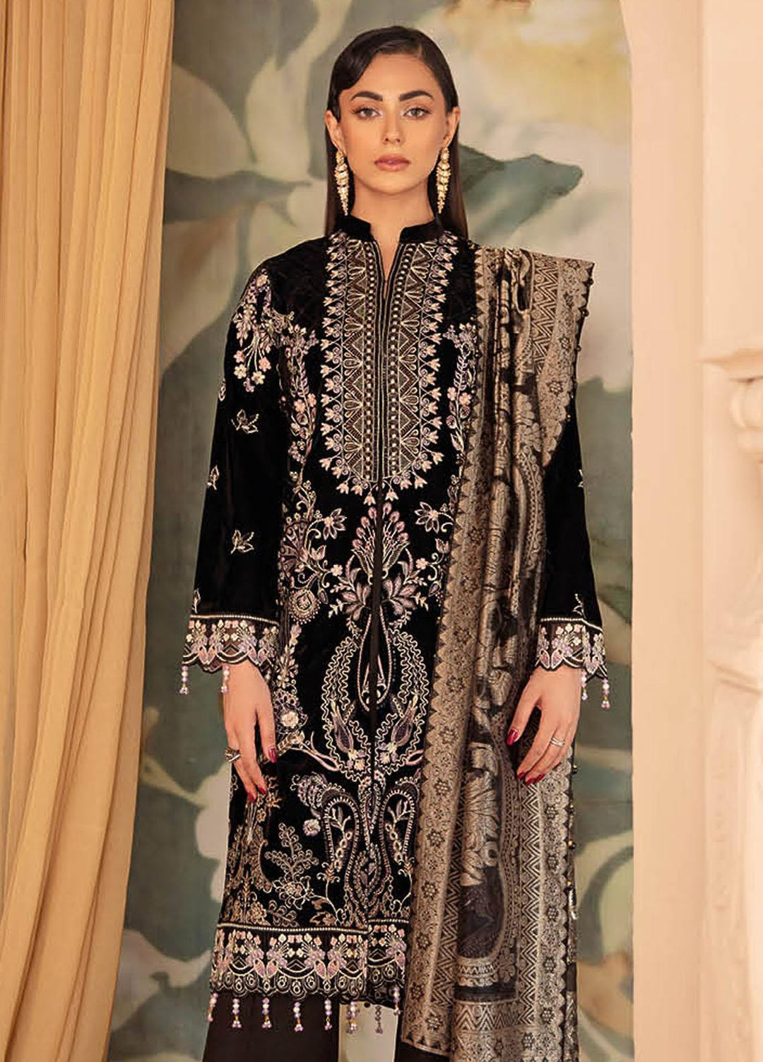 Ramsha Embroidered Velvet Suits Unstitched 3 Piece RSH22V5 V-508 - Winter Collection