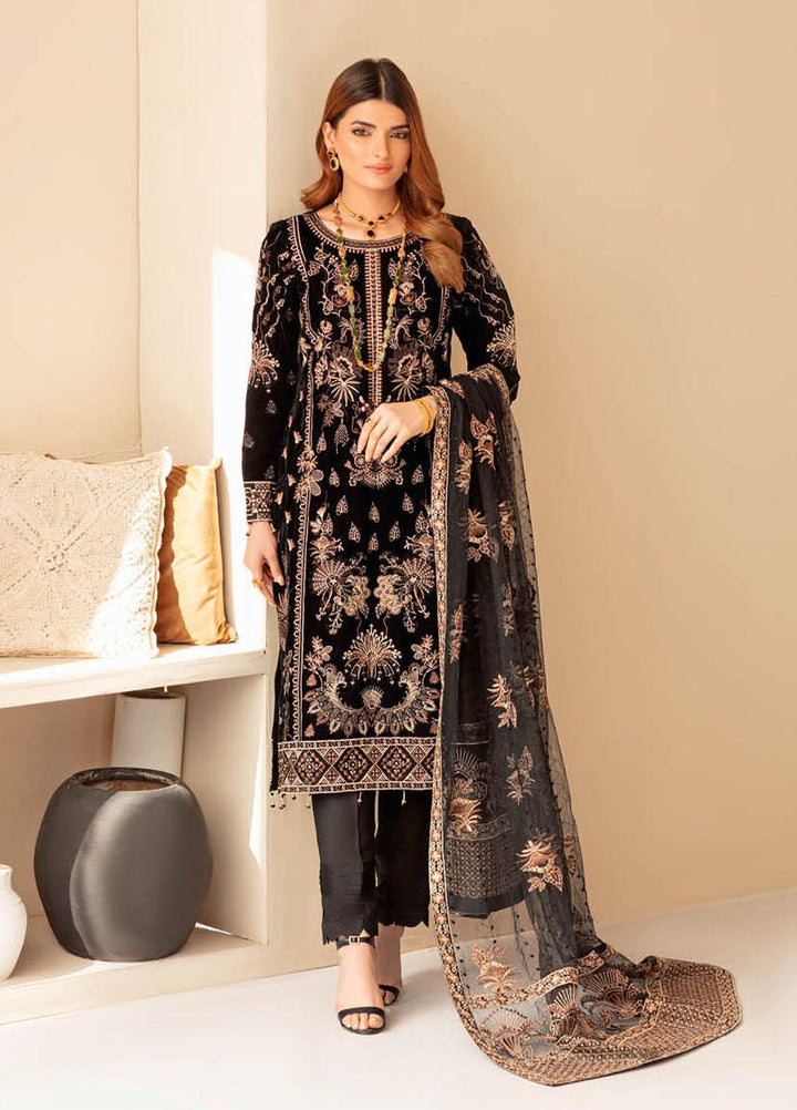 Ramsha Embroidered Velvet Suits Unstitched 3 Piece RSH21V-4 V-401 - Winter Collection
