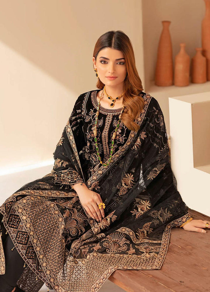Ramsha Embroidered Velvet Suits Unstitched 3 Piece RSH21V-4 V-401 - Winter Collection