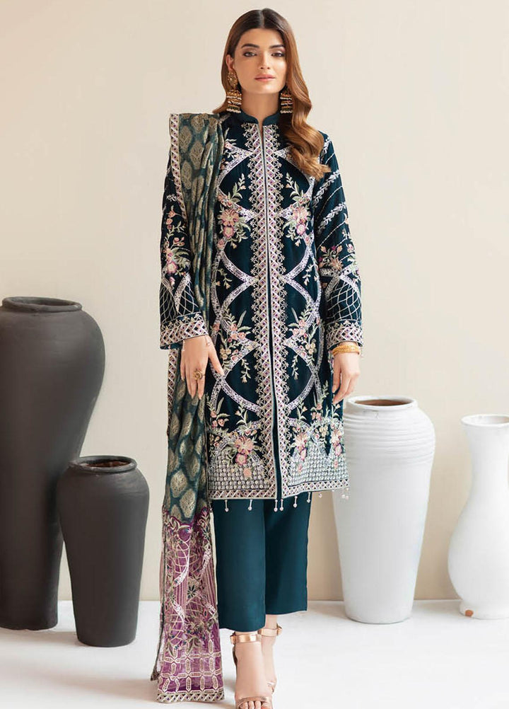 Ramsha Embroidered Chiffon Suits Unstitched 3 Piece RSH21V-4 V-402 - Winter Collection