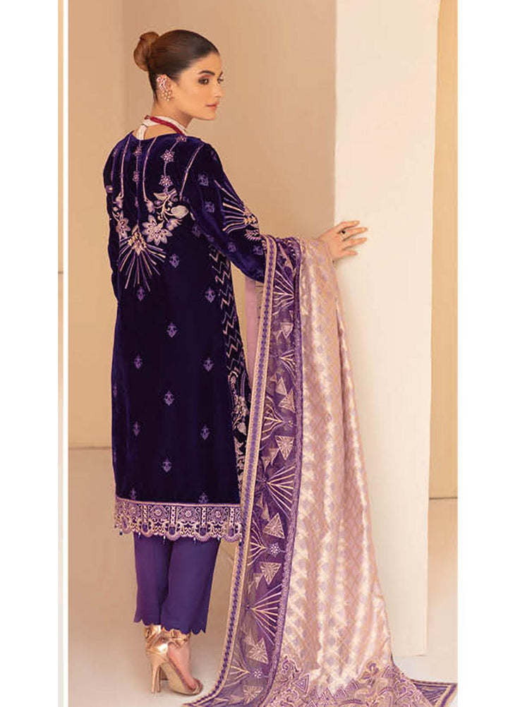 Ramsha Embroidered Velvet Suits Unstitched 3 Piece RSH21V-4 V-405 - Winter Collection