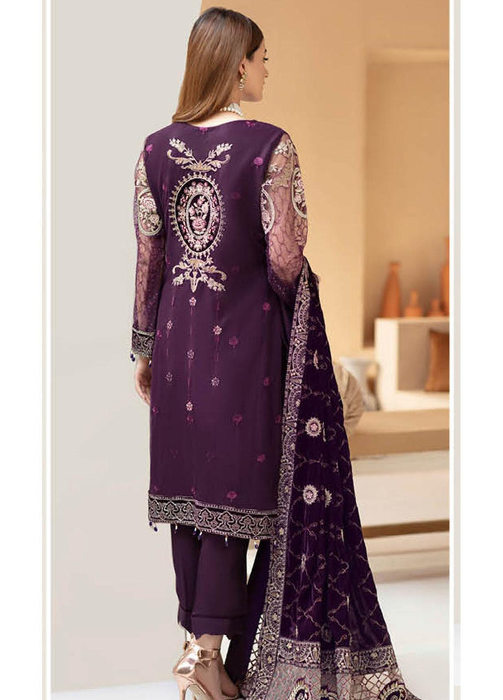 Ramsha Embroidered Organza Suits Unstitched 3 Piece RSH21V-4 V-408 - Winter Collection