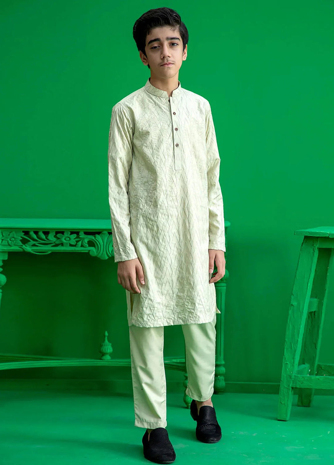 Rang By Ahmad Raza Wash N Wear Embroidered Boys Kurta Pajama -  AR-8002