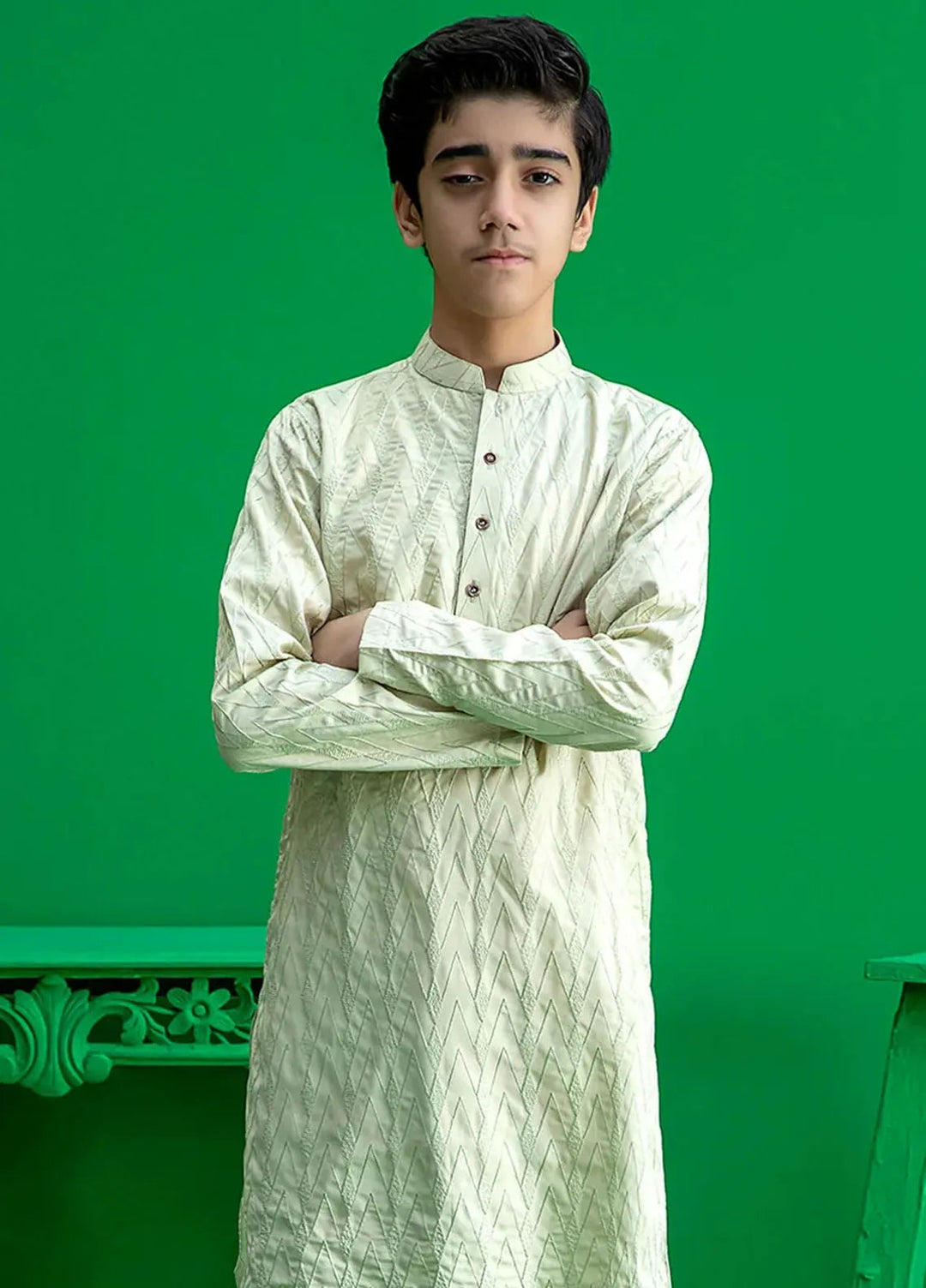 Rang By Ahmad Raza Wash N Wear Embroidered Boys Kurta Pajama -  AR-8002