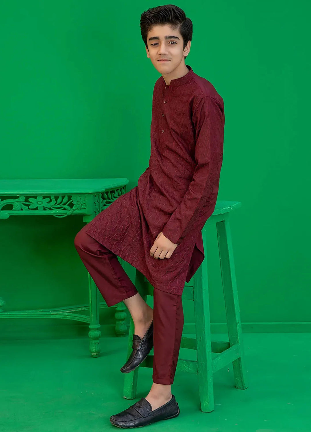 Rang By Ahmad Raza Wash N Wear Embroidered Boys Kurta Pajama -  AR-8004