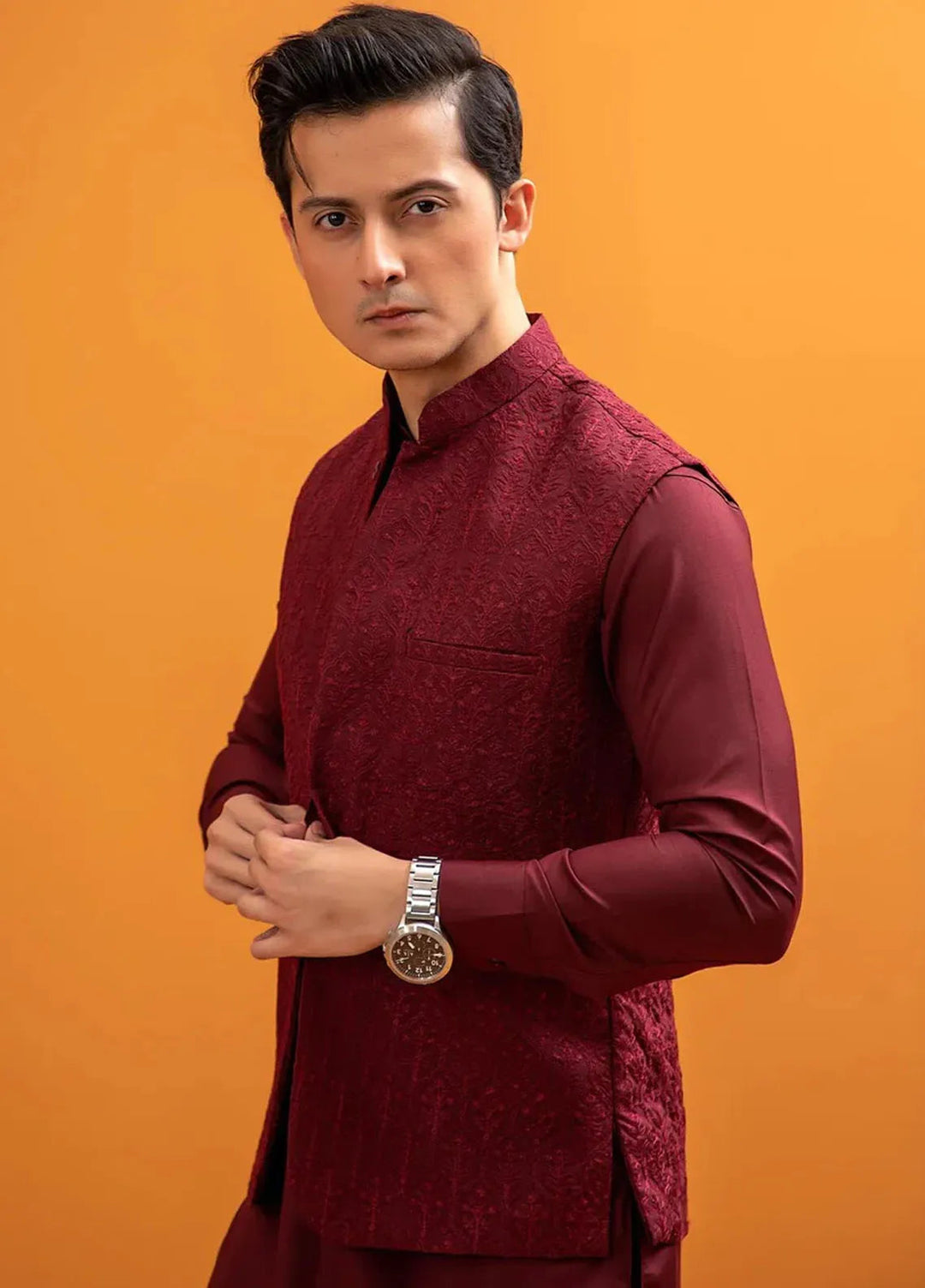 Rang By Ahmad Raza Wash N Wear Fancy Men 3 Piece Suit -  AR5063