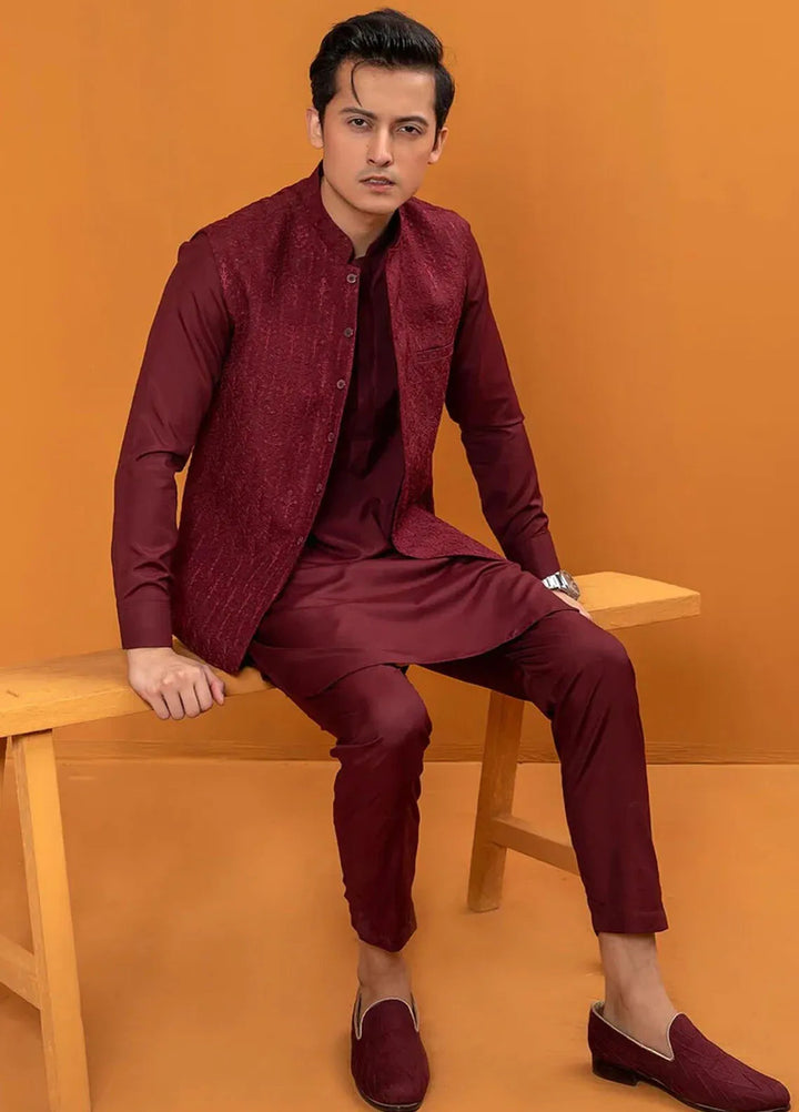 Rang By Ahmad Raza Wash N Wear Fancy Men 3 Piece Suit -  AR5063