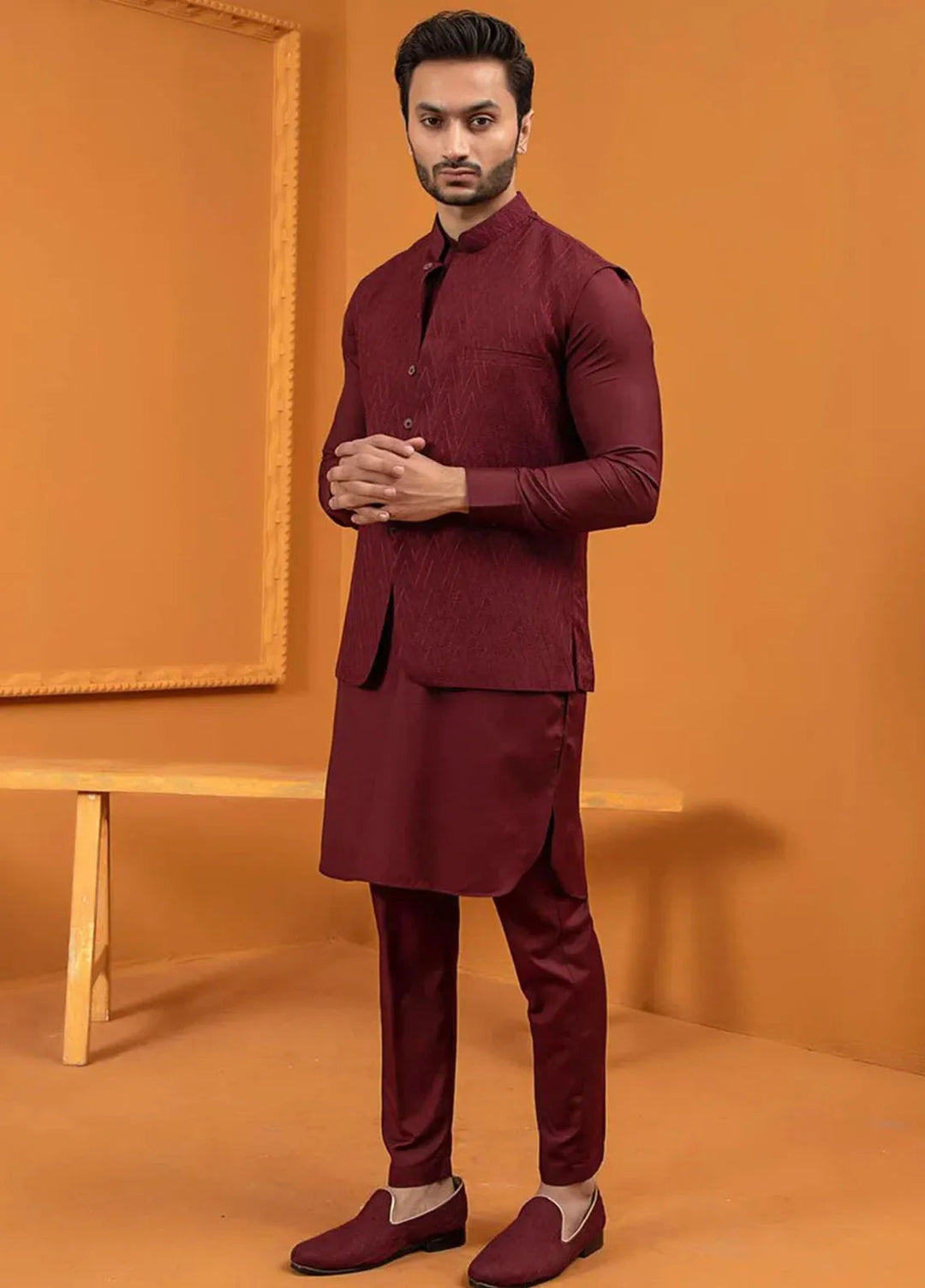 Rang By Ahmad Raza Wash N Wear Fancy Men 3 Piece Suit -  AR5068