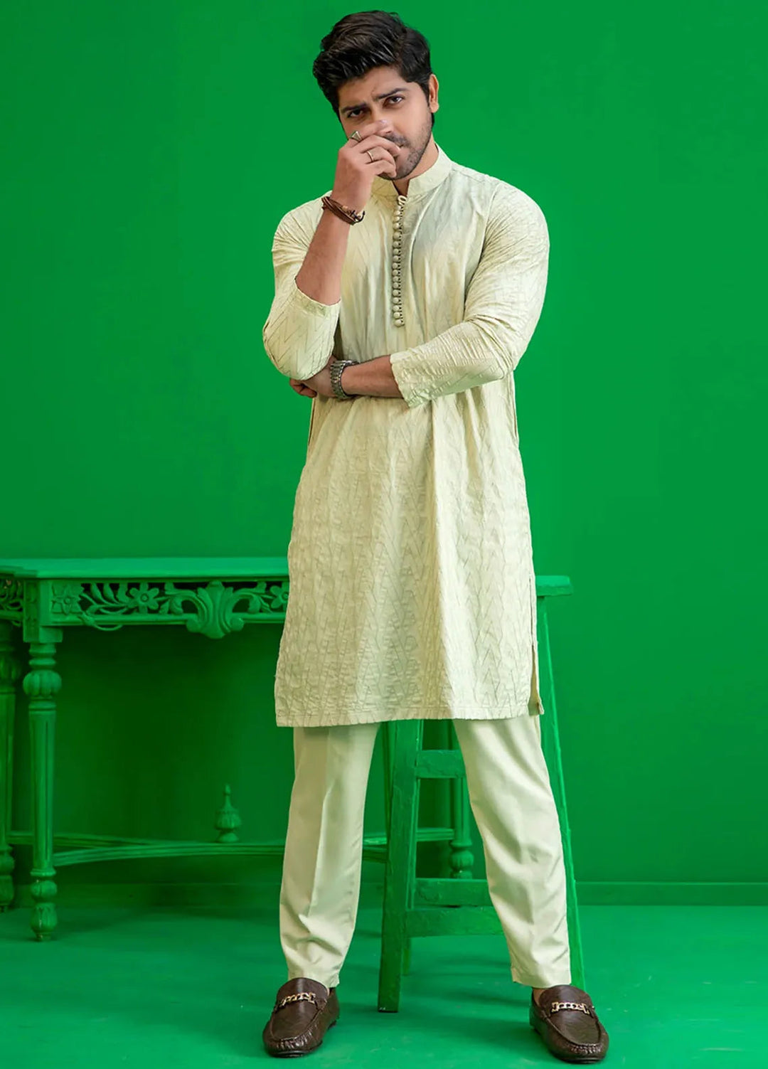 Rang By Ahmad Raza Wash N Wear Fancy Men Kurta Shalwar -  AR5041