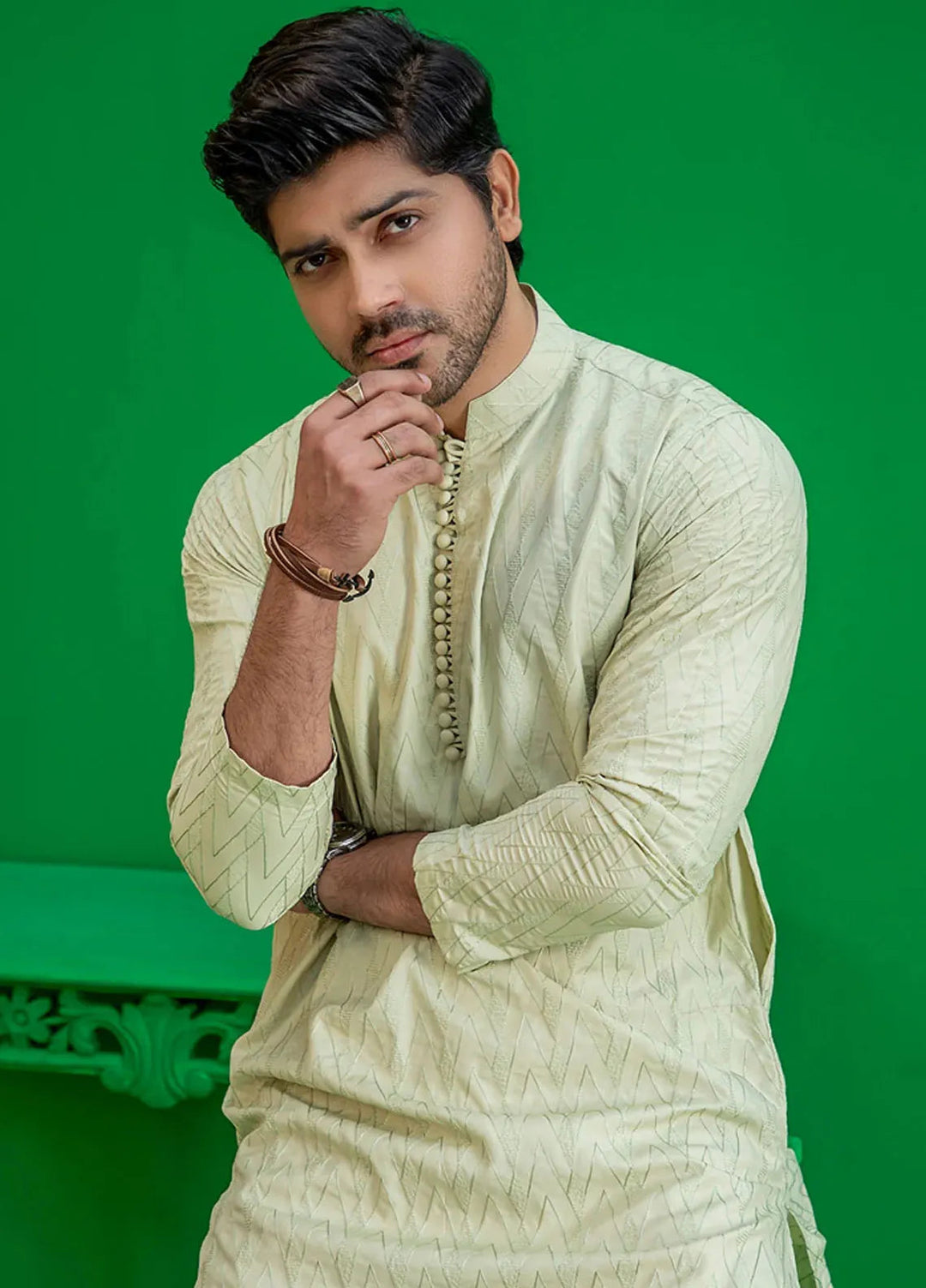 Rang By Ahmad Raza Wash N Wear Fancy Men Kurta Shalwar -  AR5041
