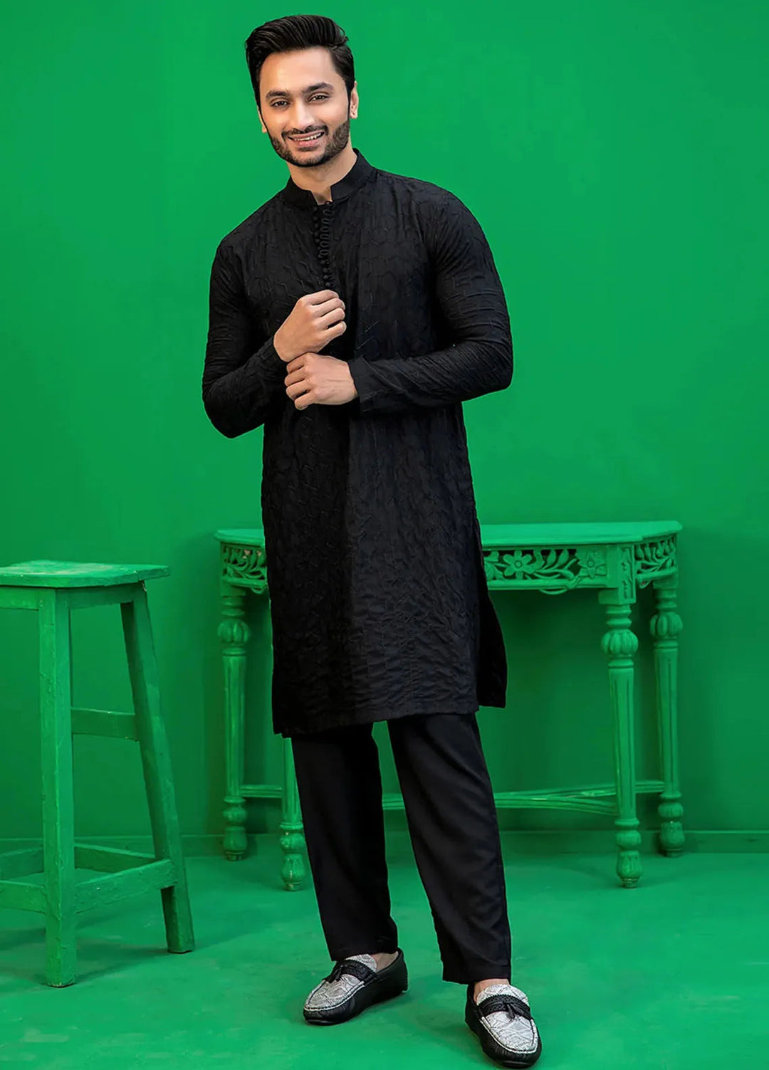 Rang By Ahmad Raza Wash N Wear Fancy Men Kurta Shalwar -  AR5043