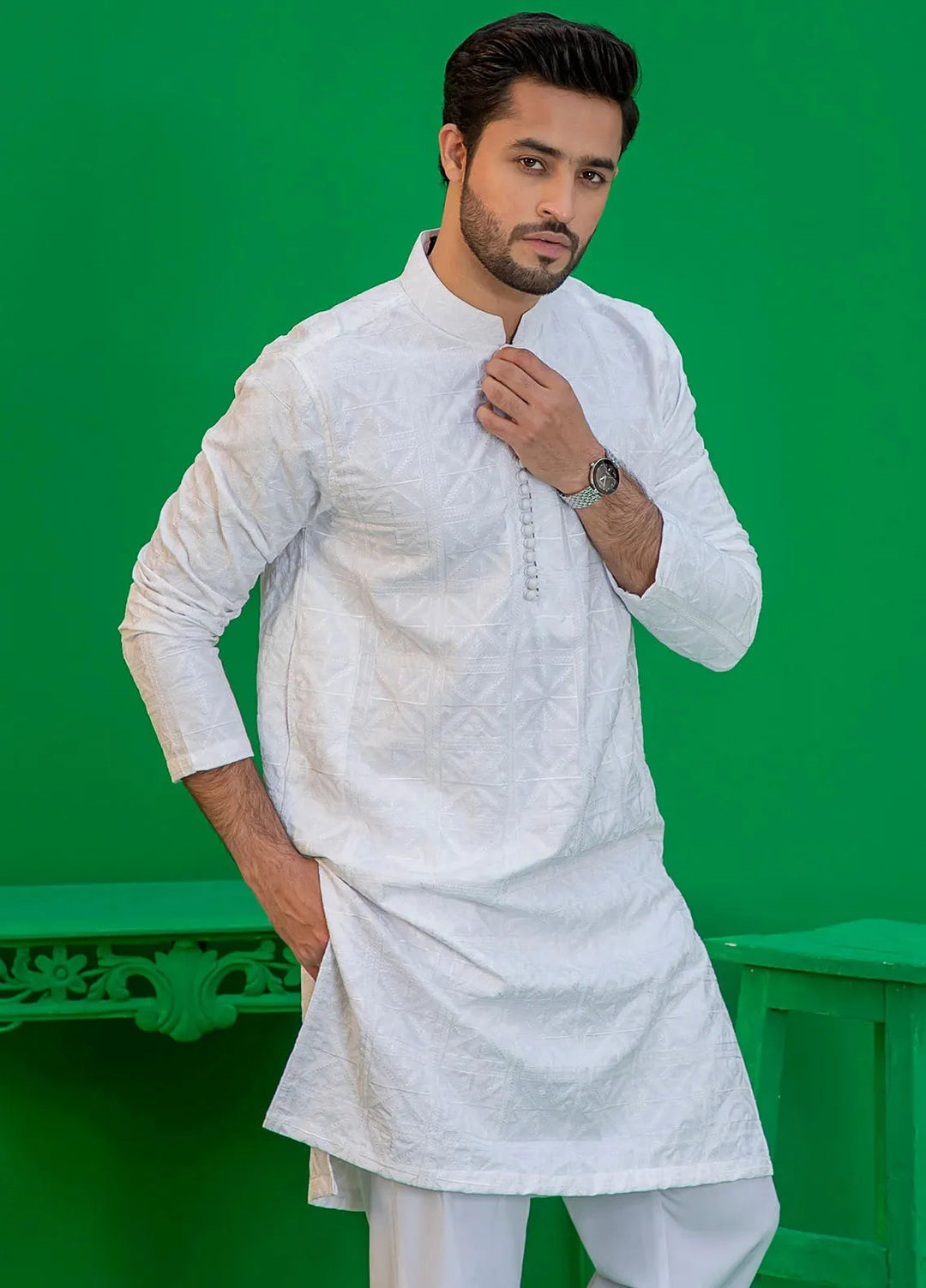 Rang By Ahmad Raza Wash N Wear Fancy Men Kurta Shalwar -  AR5051