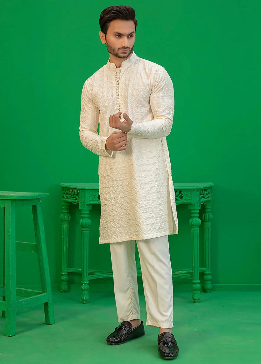 Rang By Ahmad Raza Wash N Wear Fancy Men Kurta Shalwar -  AR5055