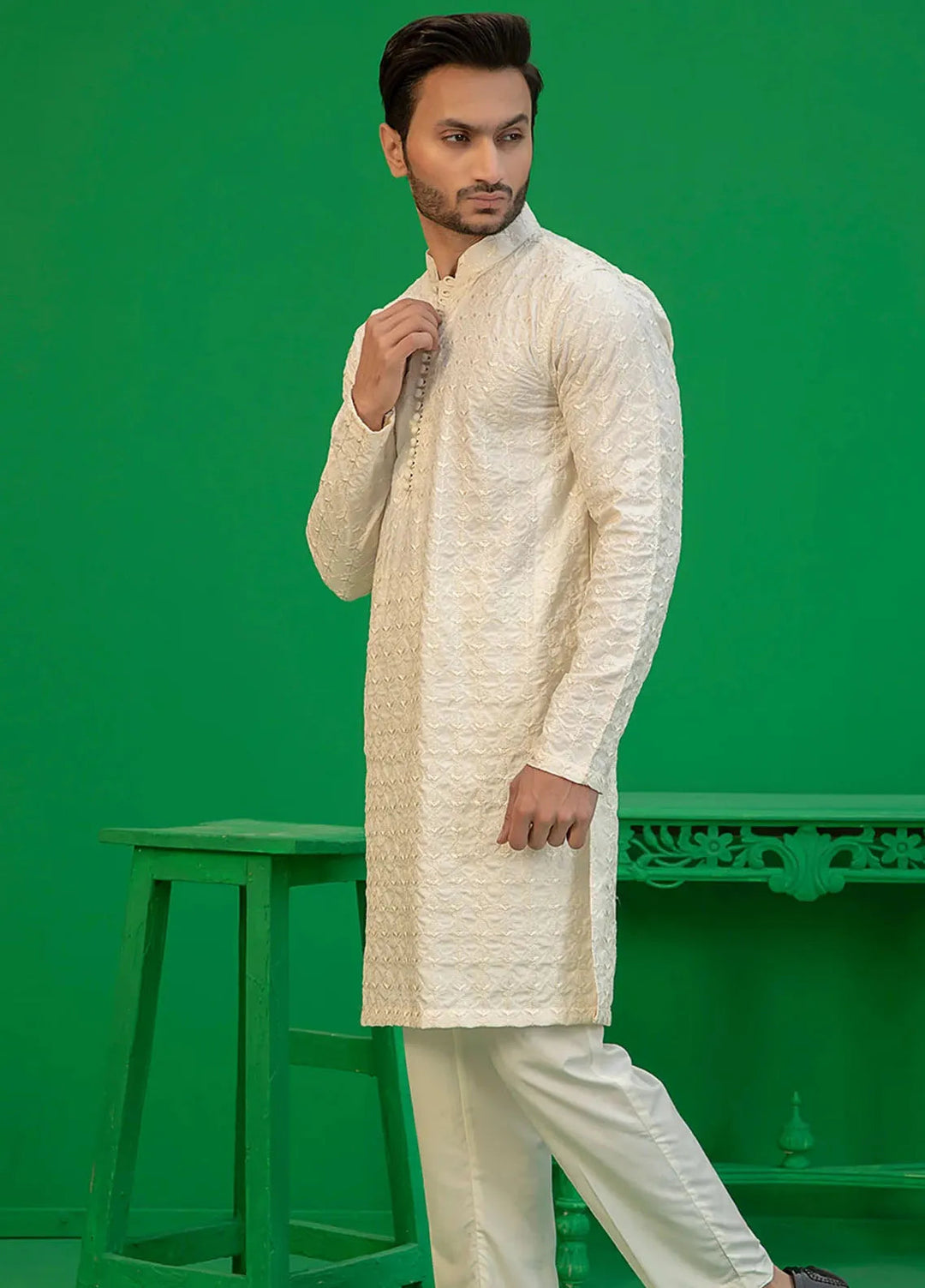 Rang By Ahmad Raza Wash N Wear Fancy Men Kurta Shalwar -  AR5055