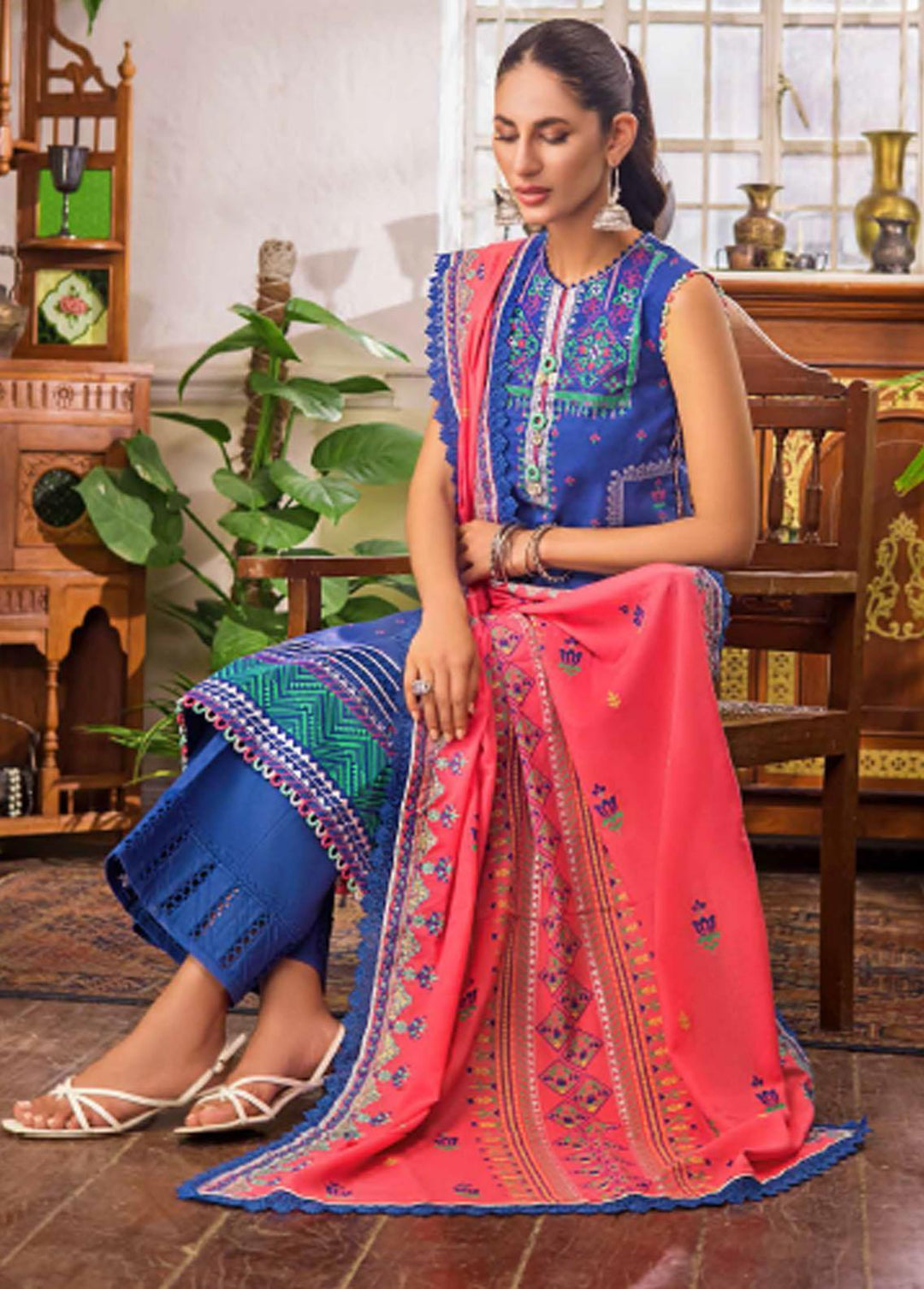 Rang By Gul Ahmed Embroidered Cotton Suits Unstitched 3 Piece GA22R CL22092B - Summer Collection