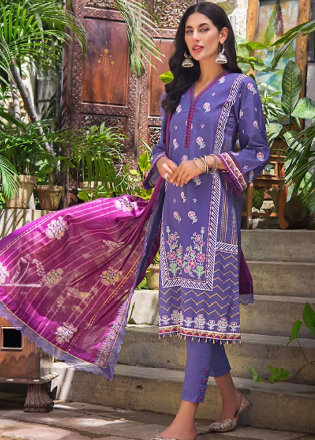 Rang By Gul Ahmed Embroidered Cotton Suits Unstitched 3 Piece GA22R CL22093B - Summer Collection
