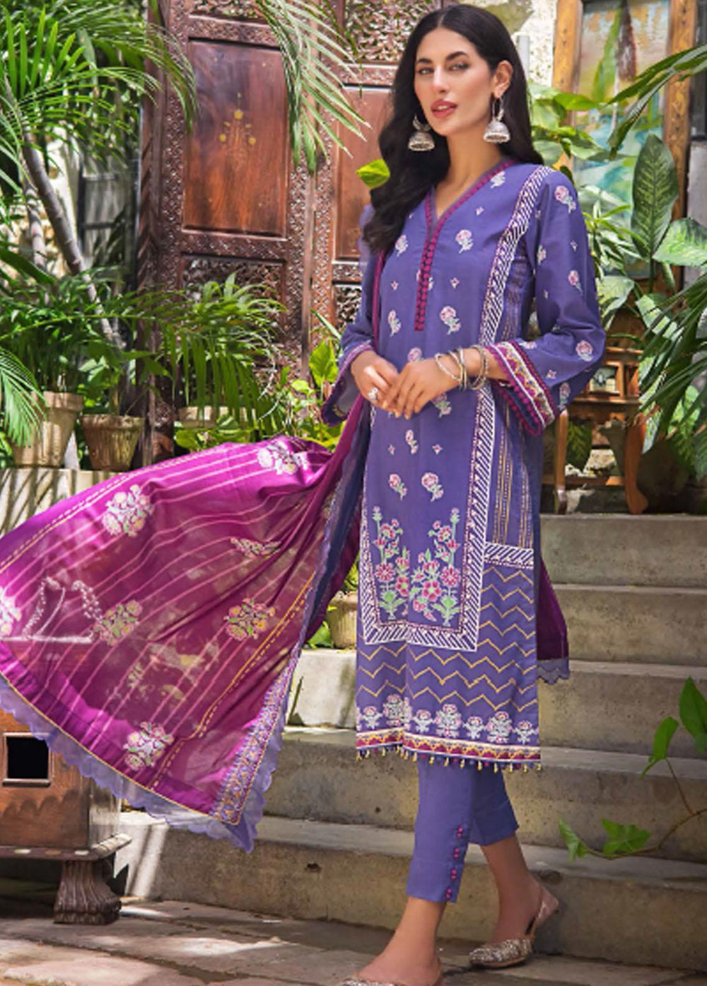 Rang By Gul Ahmed Embroidered Cotton Suits Unstitched 3 Piece GA22R CL22093B - Summer Collection