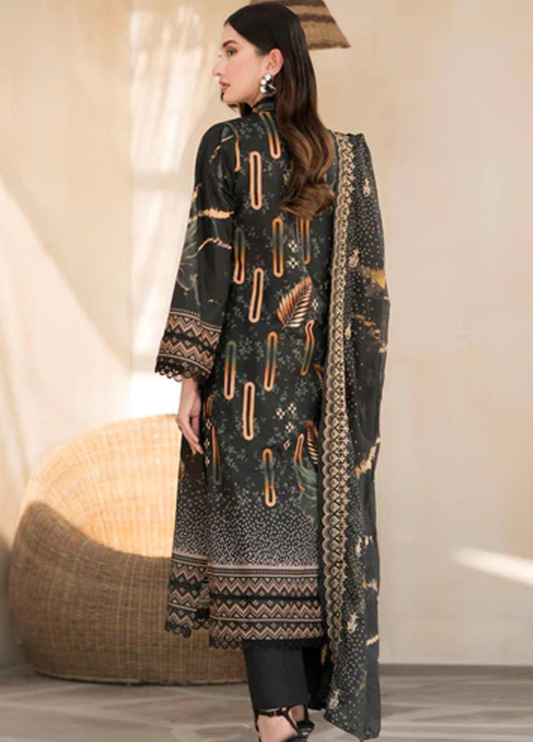 Rang By Motifz Embroidered Lawn Suits Unstitched 3 Piece MT23RDP 3747A - Summer Collection