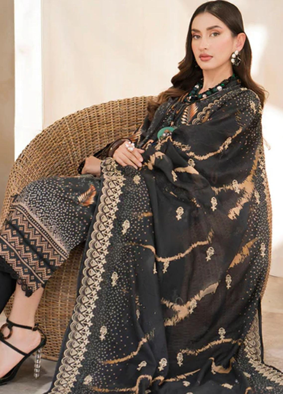 Rang By Motifz Embroidered Lawn Suits Unstitched 3 Piece MT23RDP 3747A - Summer Collection