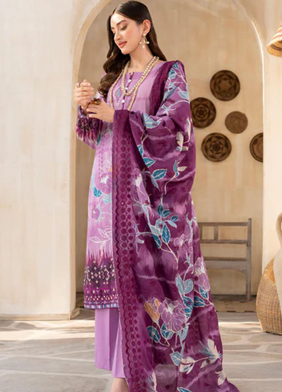 Rang By Motifz Embroidered Lawn Suits Unstitched 3 Piece MT23RDP 3749A - Summer Collection